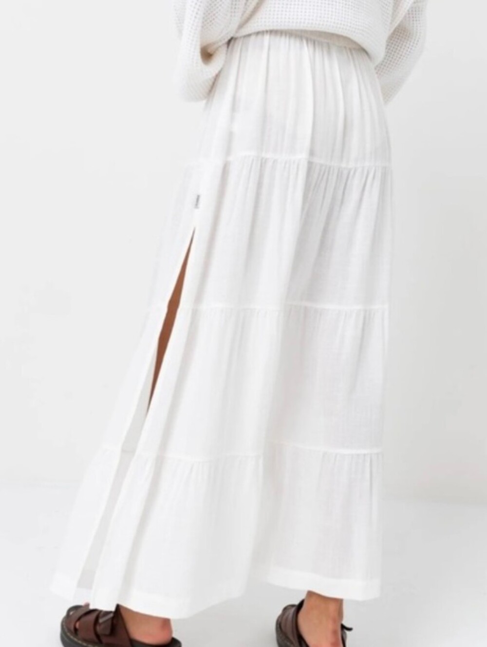 Rhythm. Classic White Maxi Skirt size 6 | Linen Blend - Picture 3 of 8